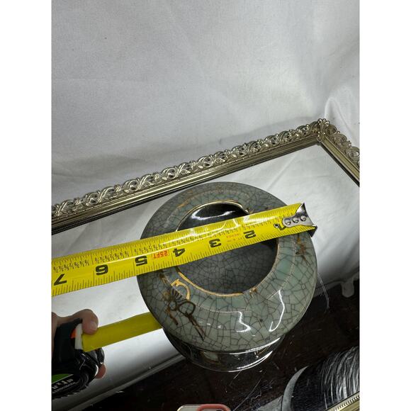 Somayaki Soma Ware Ashtrays Japanese Double Layer Crackle Gold Trim Horse Heart - Picture 10 of 10